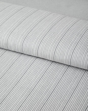 Line Mesh İpliği Boyalı Tek Kişilik Nevresim Takımı 160x220 cm Gri