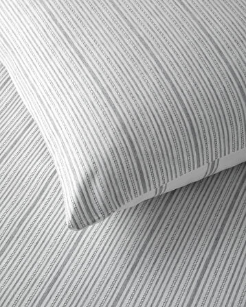 Line Mesh İpliği Boyalı Tek Kişilik Nevresim Takımı 160x220 cm Gri