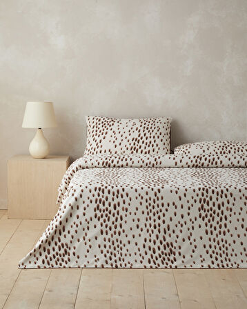 Cheetah Charm Pamuk Çift Kişilik Nevresim Takımı 200x220 cm Kahverengi