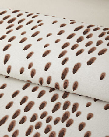 Cheetah Charm Pamuk Çift Kişilik Nevresim Takımı 200x220 cm Kahverengi