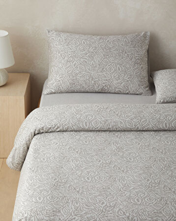 Terra Soul Jakarlı Çift Kişilik Nevresim Takımı 200x220 cm Bej