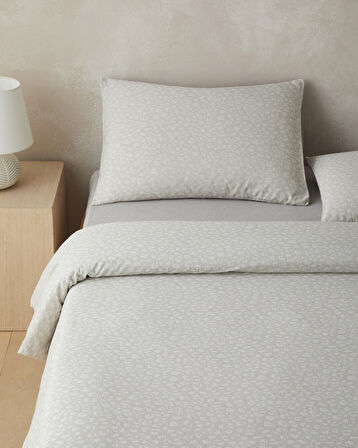 Lush Leopard Jakarlı Çift Kişilik Nevresim Takımı 200x220 cm Bej