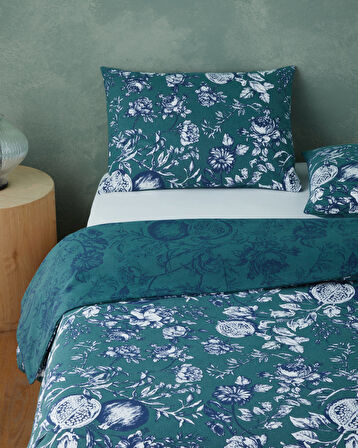 Ruby Garden Flanel Çift Kişilik Nevresim Takımı 200x220 cm Koyu Yeşil