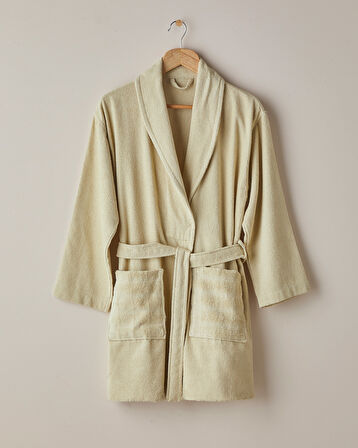 Bubble Pamuk Bornoz S-M Açık Yeşil