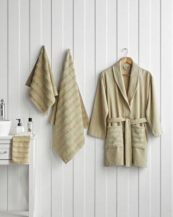 Bubble Pamuk Bornoz S-M Açık Yeşil