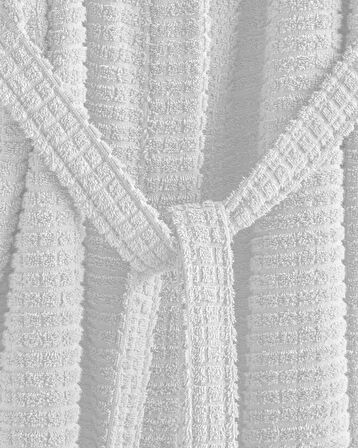 Chequer Pamuk Bornoz L-XL Beyaz