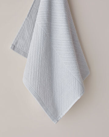 Twill Pamuk Yüz Havlusu 50x70 cm Açık Gri