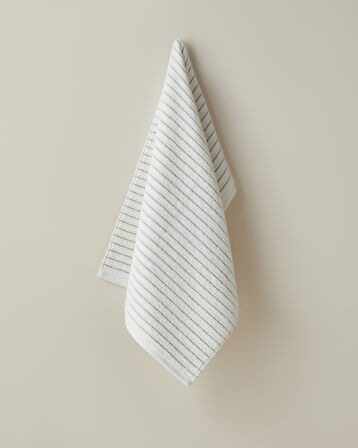 Soft Stripe Pamuk Yüz Havlusu 50x80 cm Fildişi