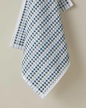 Punto Pamuk Yüz Havlusu 50x80 cm Yeşil-Beyaz