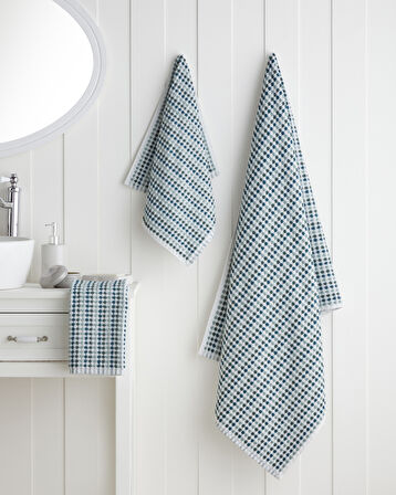 Punto Pamuk Yüz Havlusu 50x80 cm Yeşil-Beyaz