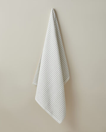 Soft Stripe Pamuk Banyo Havlusu 80x150 cm Fildişi
