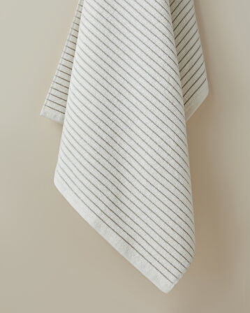 Soft Stripe Pamuk Banyo Havlusu 80x150 cm Fildişi