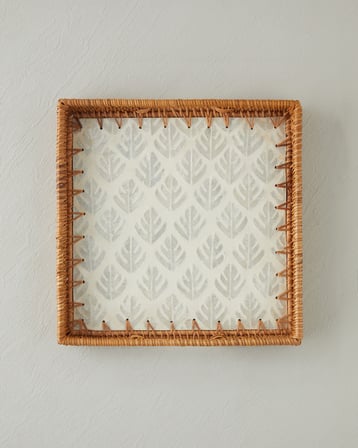 Celestine Rattan Tepsi 30x30 cm Kahverengi