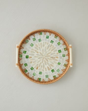 Celina Rattan Tepsi 28 cm Kahverengi
