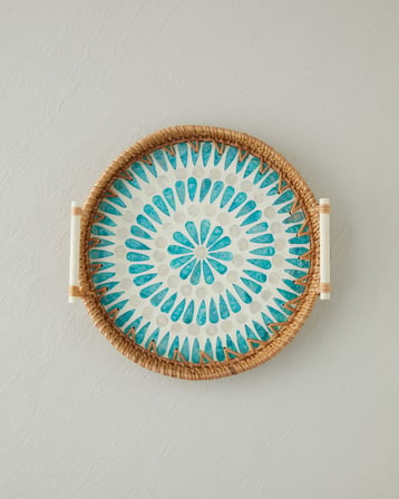 Florence Rattan Tepsi 28 cm Kahverengi