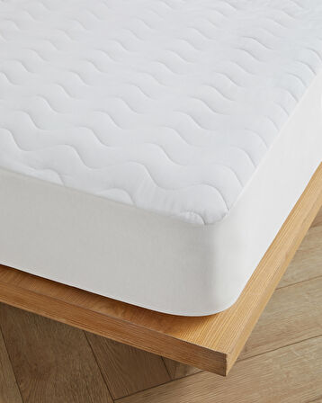 Napline Pamuklu Kapitoneli Sıvı Geçirmez Tek Kişilik Alez 100x200 cm Beyaz