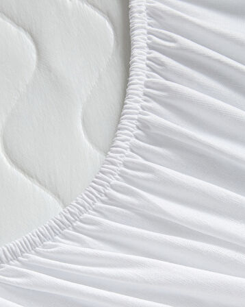 Napline Pamuklu Kapitoneli Sıvı Geçirmez Çift Kişilik Alez 160x200 cm Beyaz