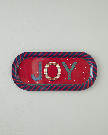 Jolly Metal Tepsi 16x35 cm Kırmızı - Lacivert
