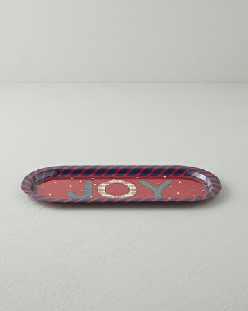 Jolly Metal Tepsi 16x35 cm Kırmızı - Lacivert
