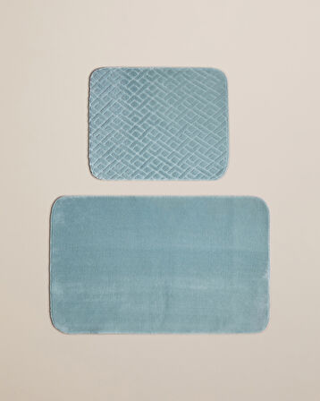 Gridline Banyo Paspası Seti 60x100 cm + 50x60 cm Koyu Yeşil