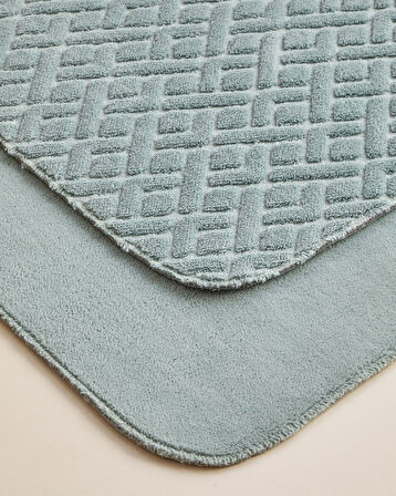 Gridline Banyo Paspası Seti 60x100 cm + 50x60 cm Koyu Yeşil