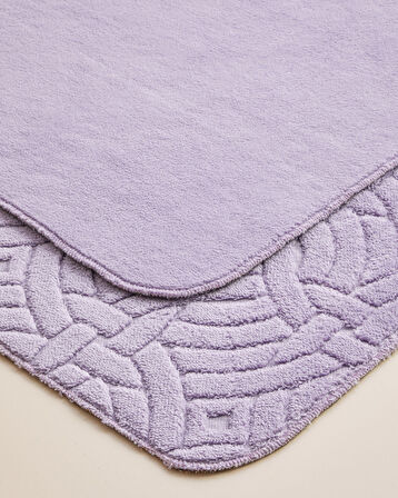 Wavelet Banyo Paspası Seti 60x100 cm + 50x60 cm Mor