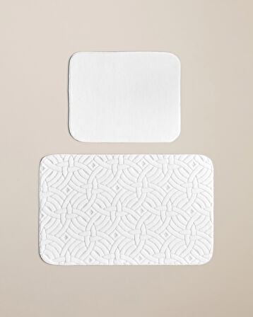 Wavelet Banyo Paspası Seti 60x100 cm + 50x60 cm Ekru