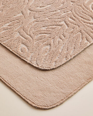 Strala Banyo Paspası Seti 60x80 cm + 40x60 cm Koyu Bej