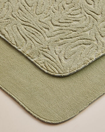 Strala Banyo Paspası Seti 60x80 cm + 40x60 cm Haki