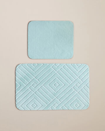 Twillow Banyo Paspası Seti 60x100 cm + 50x60 cm Su Yeşili