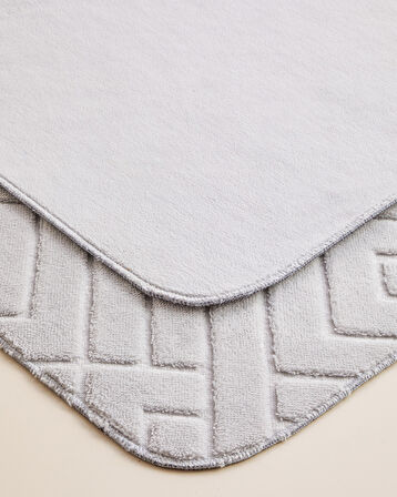 Twillow Banyo Paspası Seti 60x100 cm + 50x60 cm Açık Gri