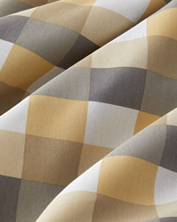 Cuby Kolay Ütülenir Tek Kişilik Nevresim Seti 160x220 cm Gri-Hardal