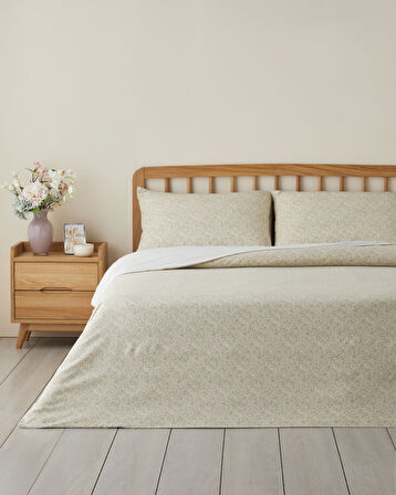 Petty Chic Kolay Ütülenir Tek Kişilik Nevresim Seti 160x220 cm Açık Sarı