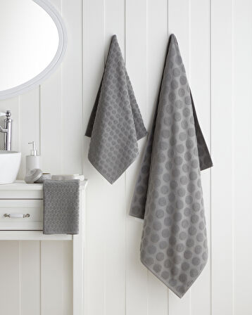 Dottie Pamuk Yüz Havlusu 50x80 cm Antrasit