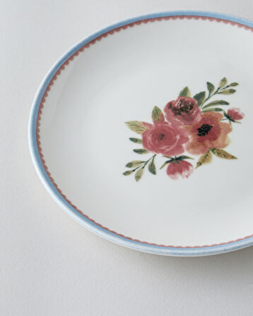 Lilya Porselen 6'lı Pasta Tabağı 19 cm Renkli