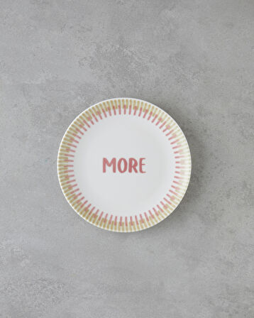 Amore Porselen 6'lı Pasta Tabağı 19 cm Pembe - Yeşil