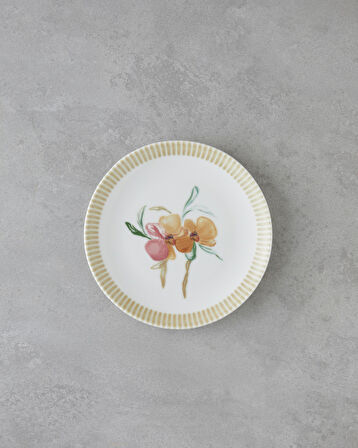 Amore Porselen 6'lı Pasta Tabağı 19 cm Pembe - Yeşil