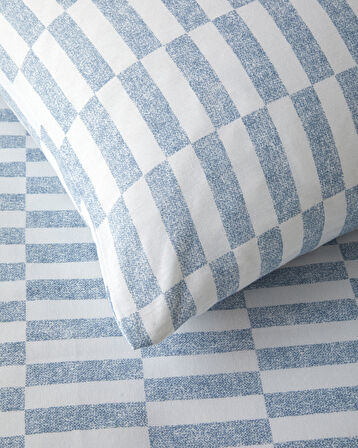 Block Dots Kolay Ütülenir Tek Kişilik Nevresim Takımı 160x220 cm Mavi