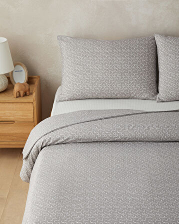 Geomora Kolay Ütülenir Çift Kişilik Nevresim Takımı 200x220 cm Vizon