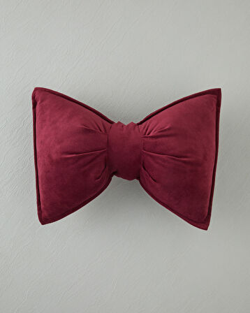 Fiyonklu Dekoratif Kırlent Bordo