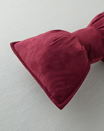 Fiyonklu Dekoratif Kırlent Bordo