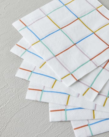 Rainbow Grid 20'li Kağıt Peçete 33x33 cm Renkli