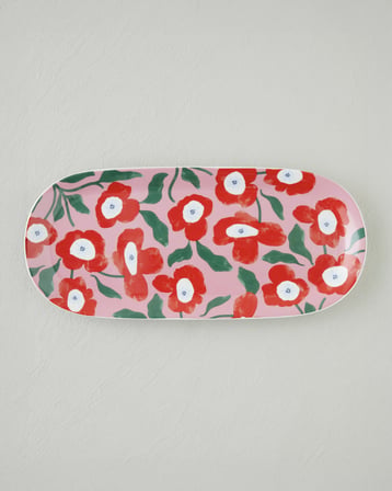 Bright Parade New Bone China Kayık Tabak 15x33 cm Renkli