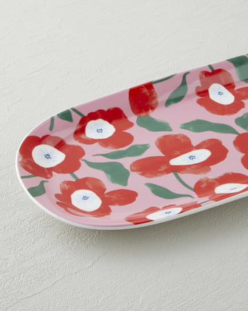 Bright Parade New Bone China Kayık Tabak 15x33 cm Renkli