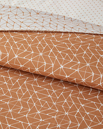 Trio Shape Kolay Ütülenir Çift Kişilik Nevresim Takımı 200x220 cm Turuncu