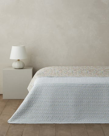 Alba Bloom Çift Kişilik Çok Amaçlı Örtü 200x220 cm Mavi