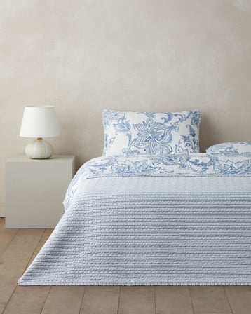 Nuit Paisley Çift Kişilik Yatak Örtüsü Takımı 200x220 cm Mavi