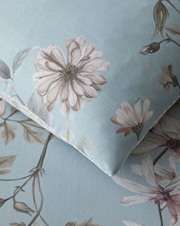 Whispers Dijital Baskılı Kolay Ütülenir  Çift Kişilik Nevresim Takımı 200x220 cm Seledon