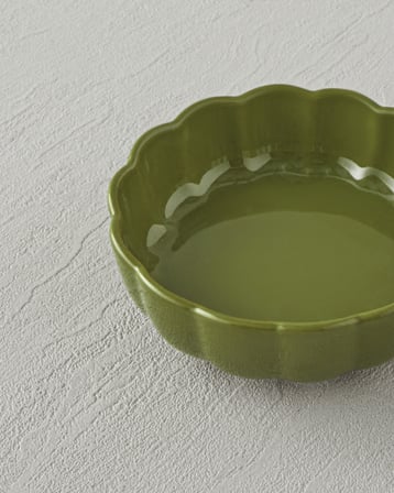 Cottage Stoneware Yuvarlak Fırın Kabı 13x4 cm Koyu Yeşil