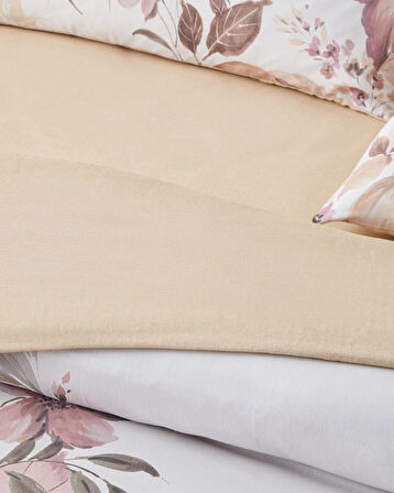 Bright Garden Dijital Baskılı Kolay Ütülenir  Çift Kişilik Nevresim Takımı 200x220 cm Pembe - Sarı